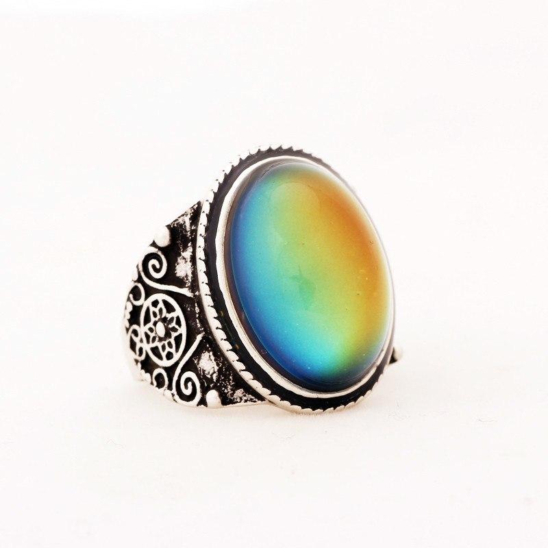 Magical Mood Ring Steampunk Antique Silver - Floral Fawna