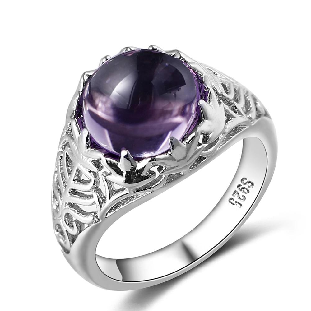 Majestic Amethyst Silver Ring - Floral Fawna