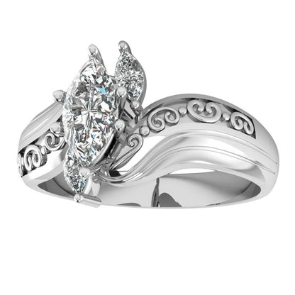 Majestic Crystal Princess Ring - Floral Fawna