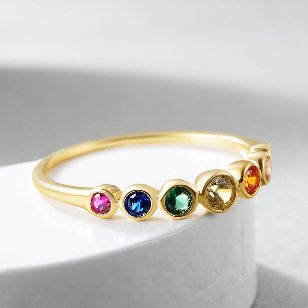 Majestic Rainbow Gemstone Ring - Floral Fawna