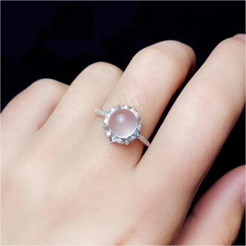 Majestic Rose Quartz Silver Ring - Floral Fawna