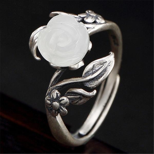 Majestic Rose Silver Ring - Floral Fawna