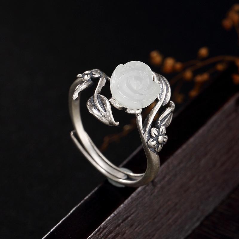 Majestic Rose Silver Ring - Floral Fawna