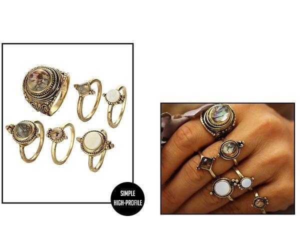 Majestic Universe Ring Set - Floral Fawna