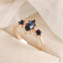 Midnight Blue Crystal Ring - Floral Fawna