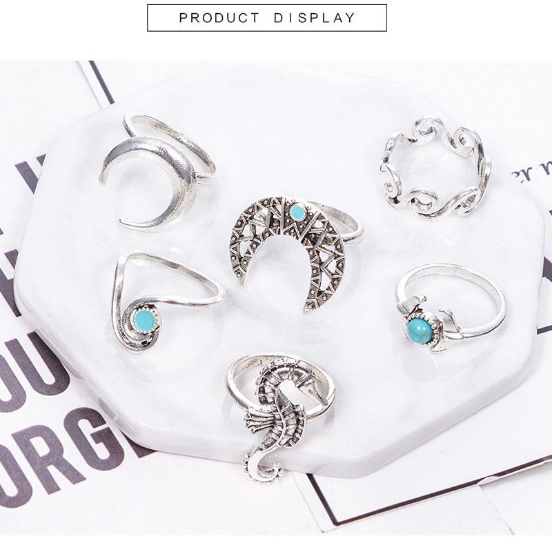 Moon Waves Ring Set - Floral Fawna