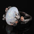 Mystical Tree Opal Black Gold Ring - Floral Fawna