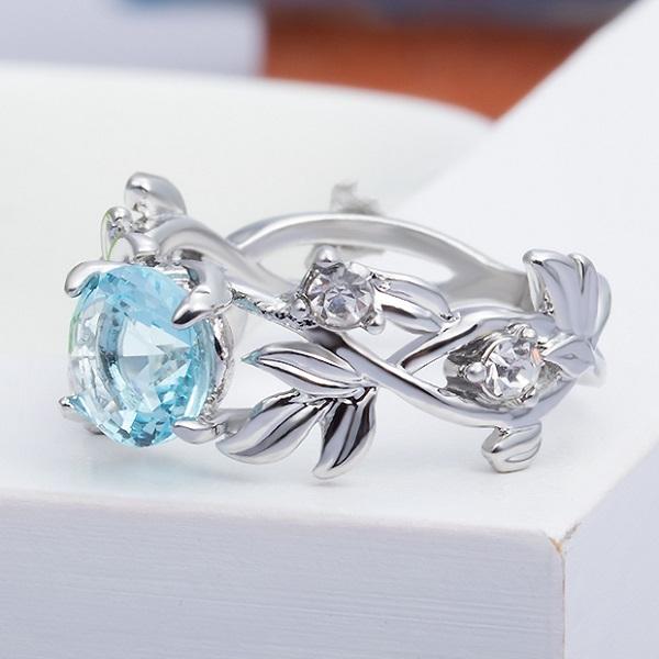 Ocean Blue Flower Ring - Floral Fawna