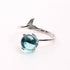 Ocean Blue Mermaid Sterling Silver Ring - Floral Fawna