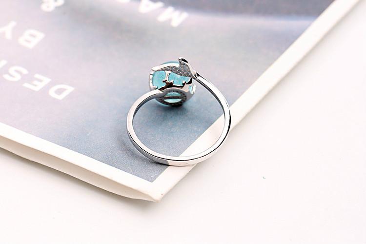 Ocean Blue Mermaid Sterling Silver Ring - Floral Fawna