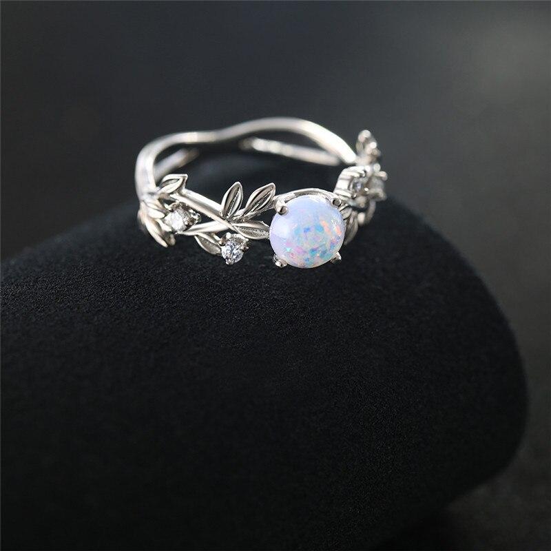 Opal Flower Stainless Steel Ring - Floral Fawna