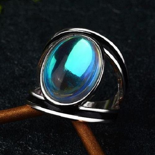 Oval Moonstone Aura Ring - Floral Fawna