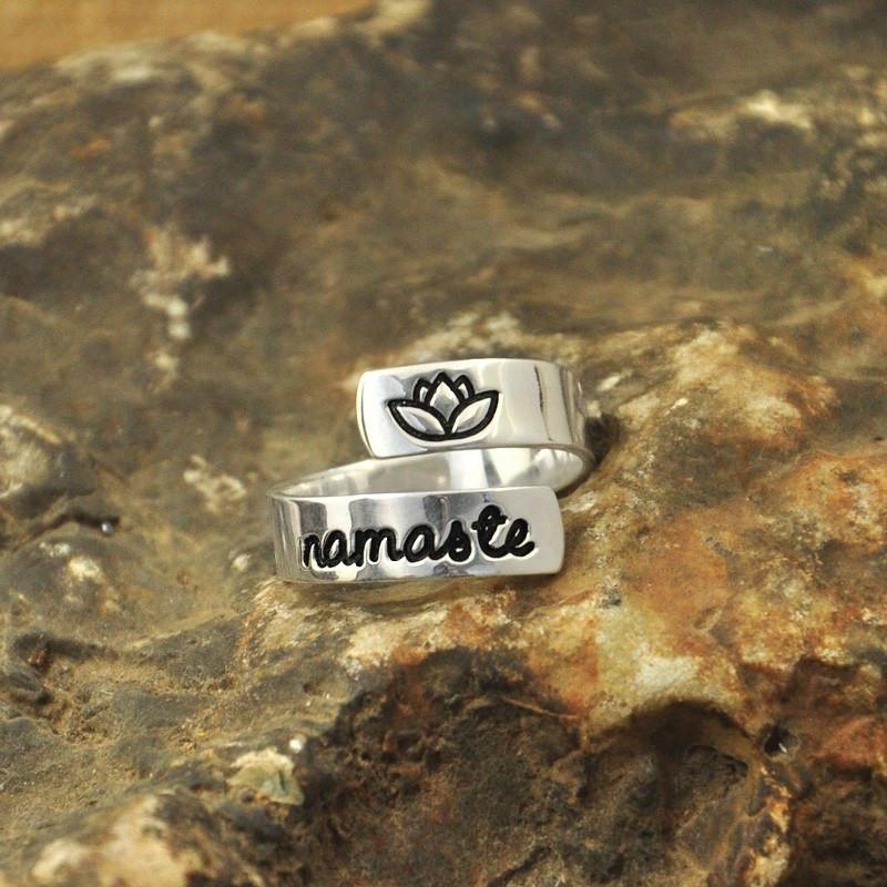 Personalized Yoga Wrap Ring - Floral Fawna