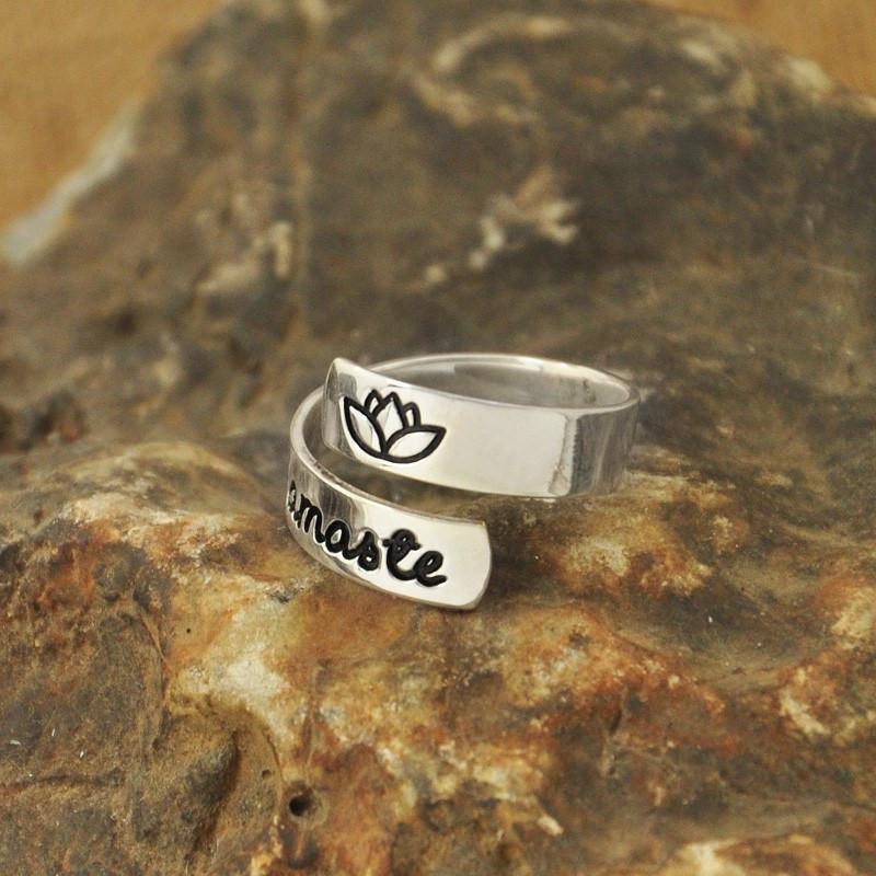 Personalized Yoga Wrap Ring - Floral Fawna