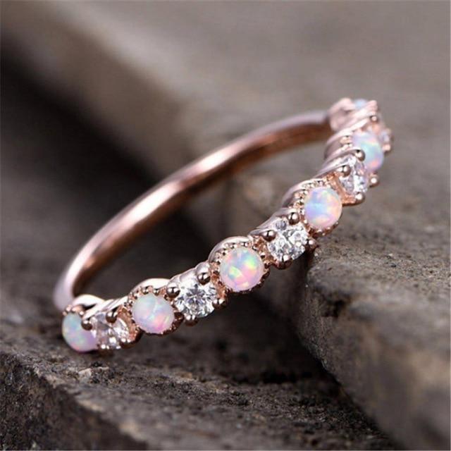 Pink Fairy Opal Ring - Floral Fawna