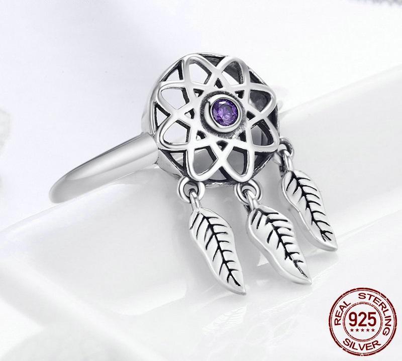 Purple Dreamcatcher Sterling Silver Ring - Floral Fawna