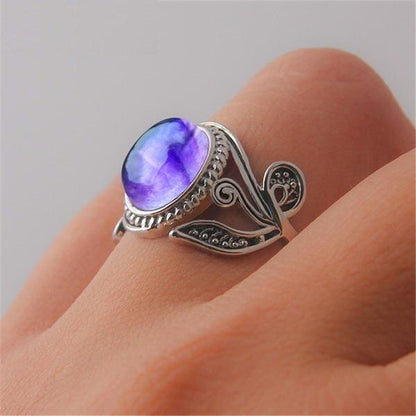 Purple Moonstone Flower Ring - Floral Fawna