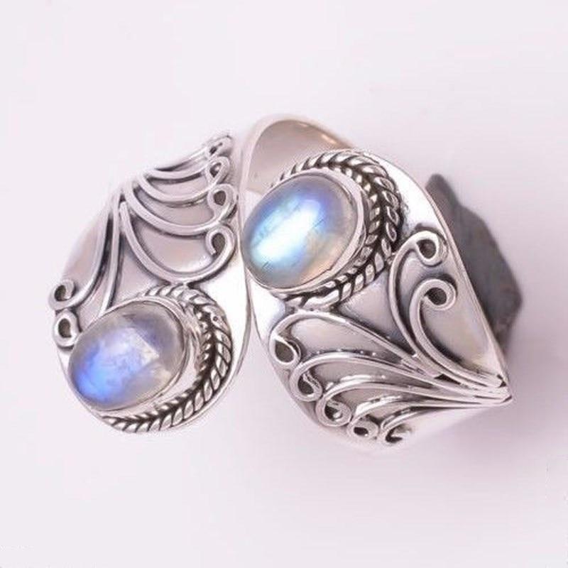 Sterling Silver Moonstone Ring - Floral Fawna