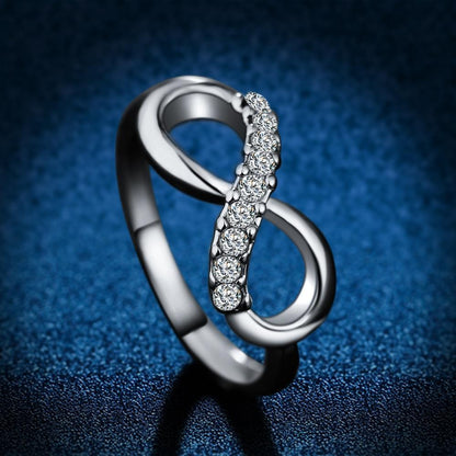 Rhinestone Infinity Ring - Floral Fawna