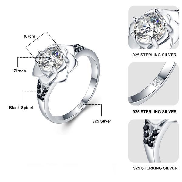 Romantic Flower Silver Ring - Floral Fawna