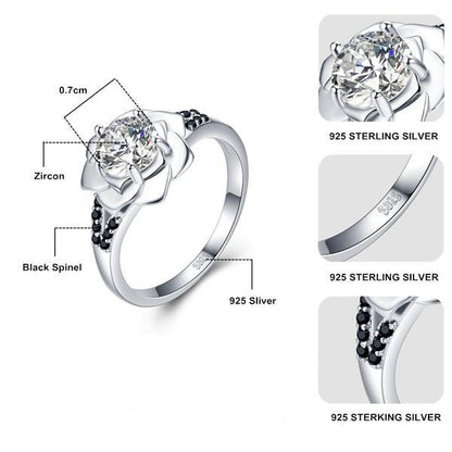 Romantic Flower Silver Ring - Floral Fawna