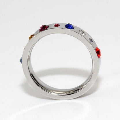 Solar System Titanium Steel Ring - Floral Fawna