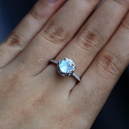 Sparkling Moonstone Ring - Floral Fawna