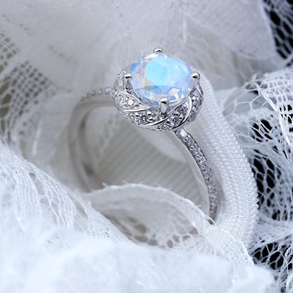 Sparkling Moonstone Ring - Floral Fawna