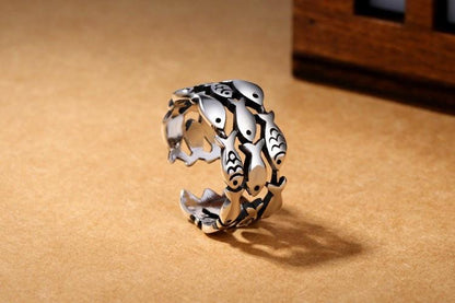 Sterling Silver Fish Ring - Floral Fawna