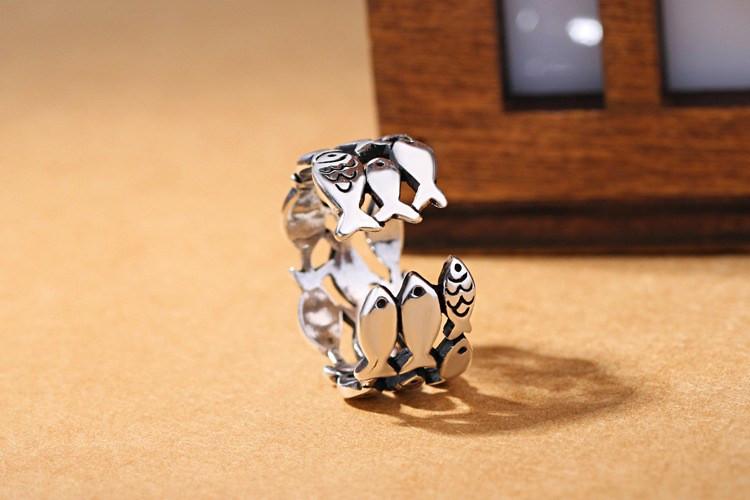 Sterling Silver Fish Ring - Floral Fawna