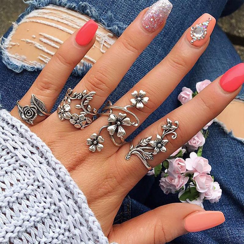 The Flower Goddess Ring Set - Floral Fawna