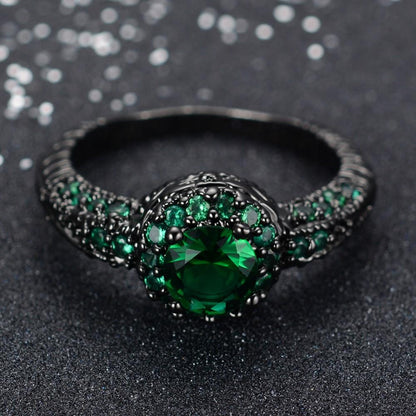 The Green Sorceress Ring - Floral Fawna