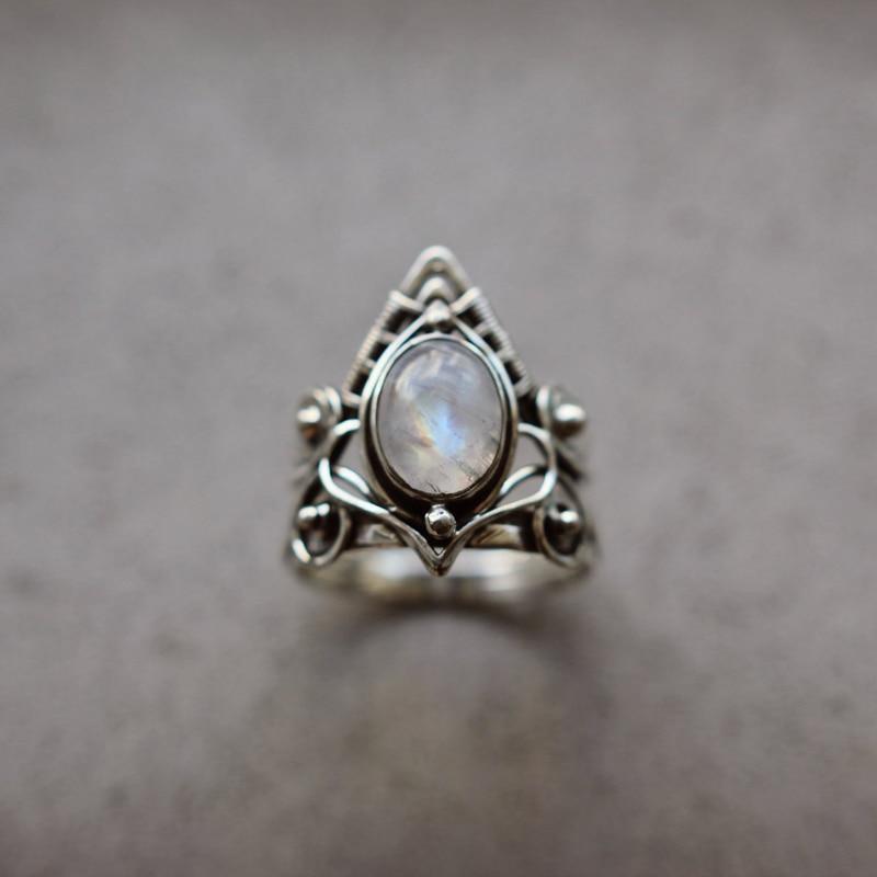 The Moonstone Enchantress Ring - Floral Fawna