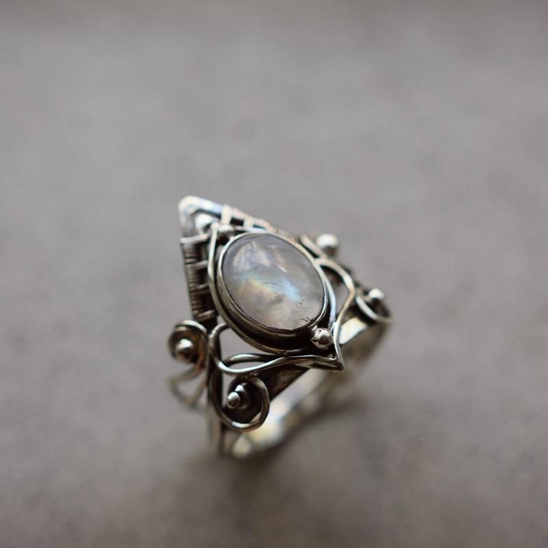 The Moonstone Enchantress Ring - Floral Fawna