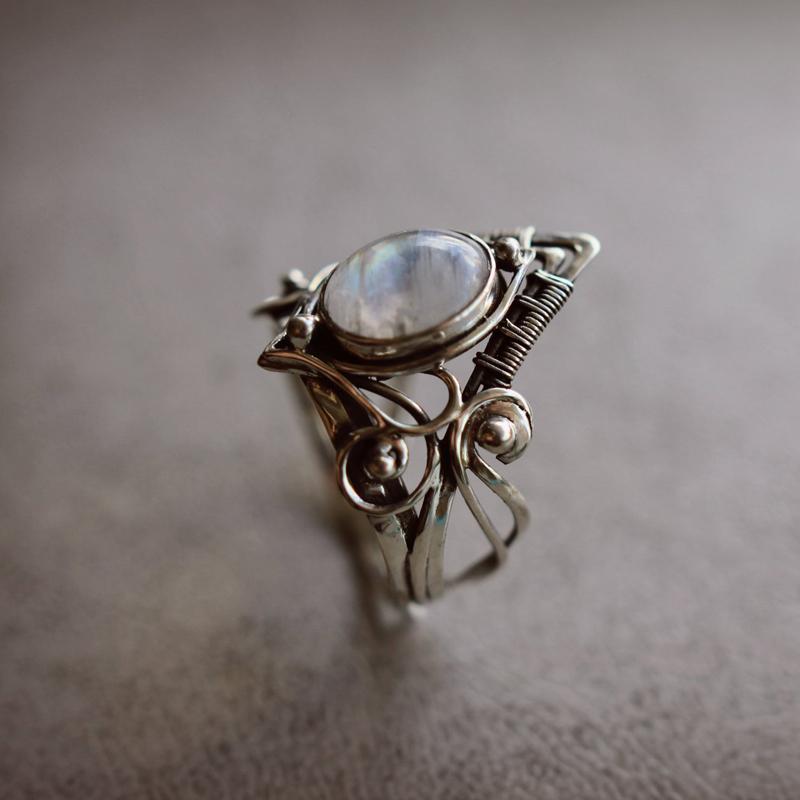 The Moonstone Enchantress Ring - Floral Fawna