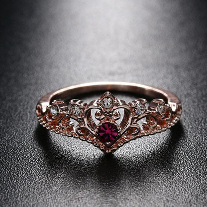 The Princess Heart Crown Ring - Floral Fawna