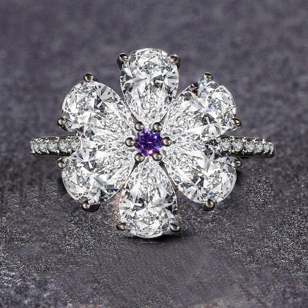 The Sparkling Flower Silver Ring - Floral Fawna