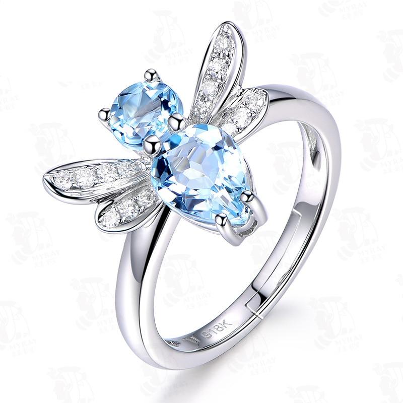 Topaz Dragonfly Silver Ring - Floral Fawna