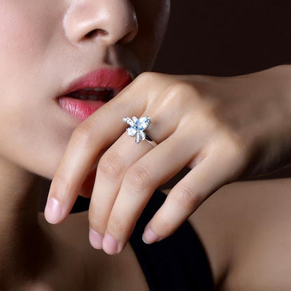 Topaz Dragonfly Silver Ring - Floral Fawna