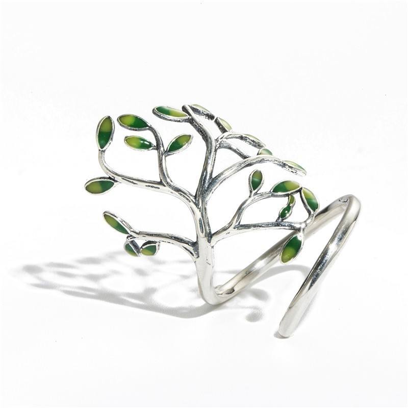 Tree Wrap Silver Ring - Floral Fawna