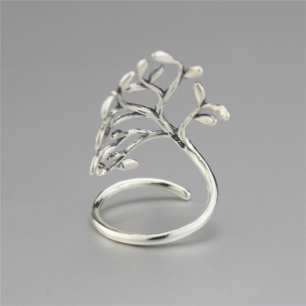 Tree Wrap Silver Ring - Floral Fawna