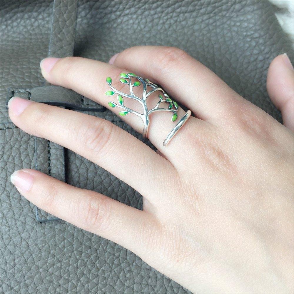 Tree Wrap Silver Ring - Floral Fawna