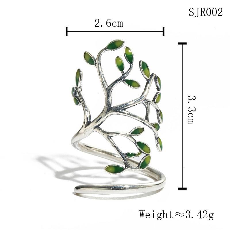 Tree Wrap Silver Ring - Floral Fawna