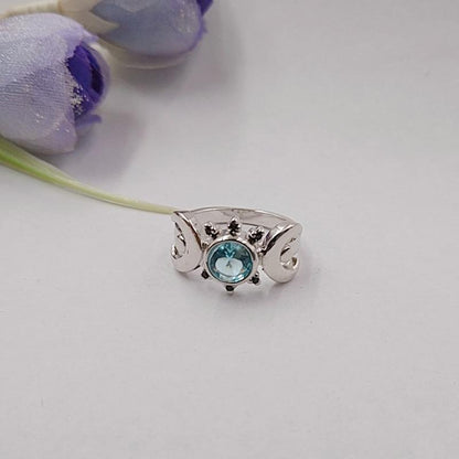Triple Moon Goddess Ring - Floral Fawna