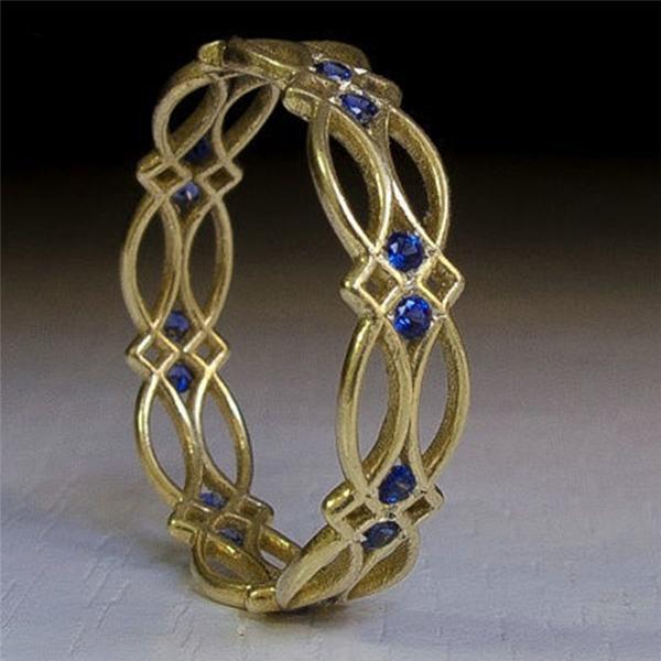 Victorian Blue Stone Ring - Floral Fawna
