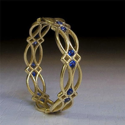 Victorian Blue Stone Ring - Floral Fawna