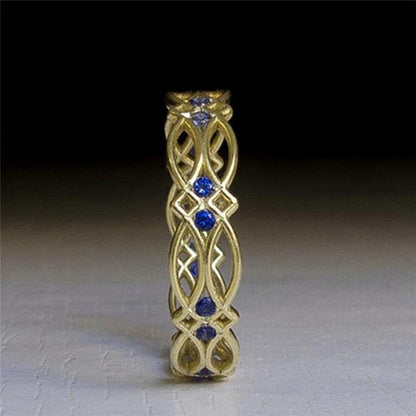 Victorian Blue Stone Ring - Floral Fawna
