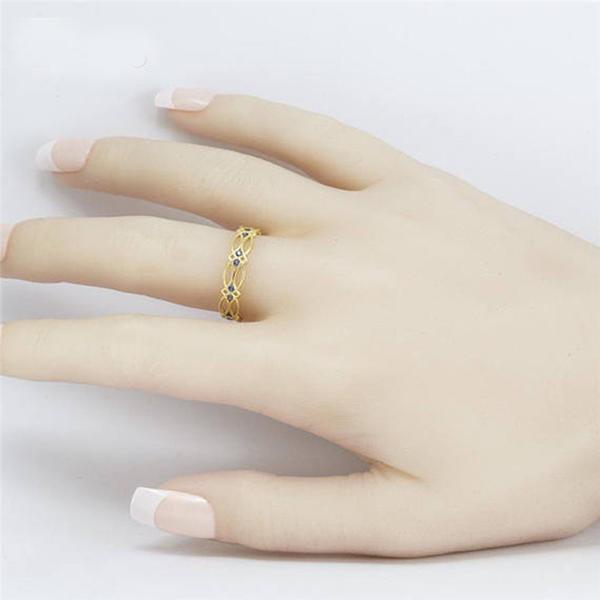 Victorian Blue Stone Ring - Floral Fawna