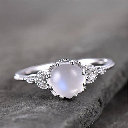 Vintage Style Monarchy Moonstone Ring - Floral Fawna