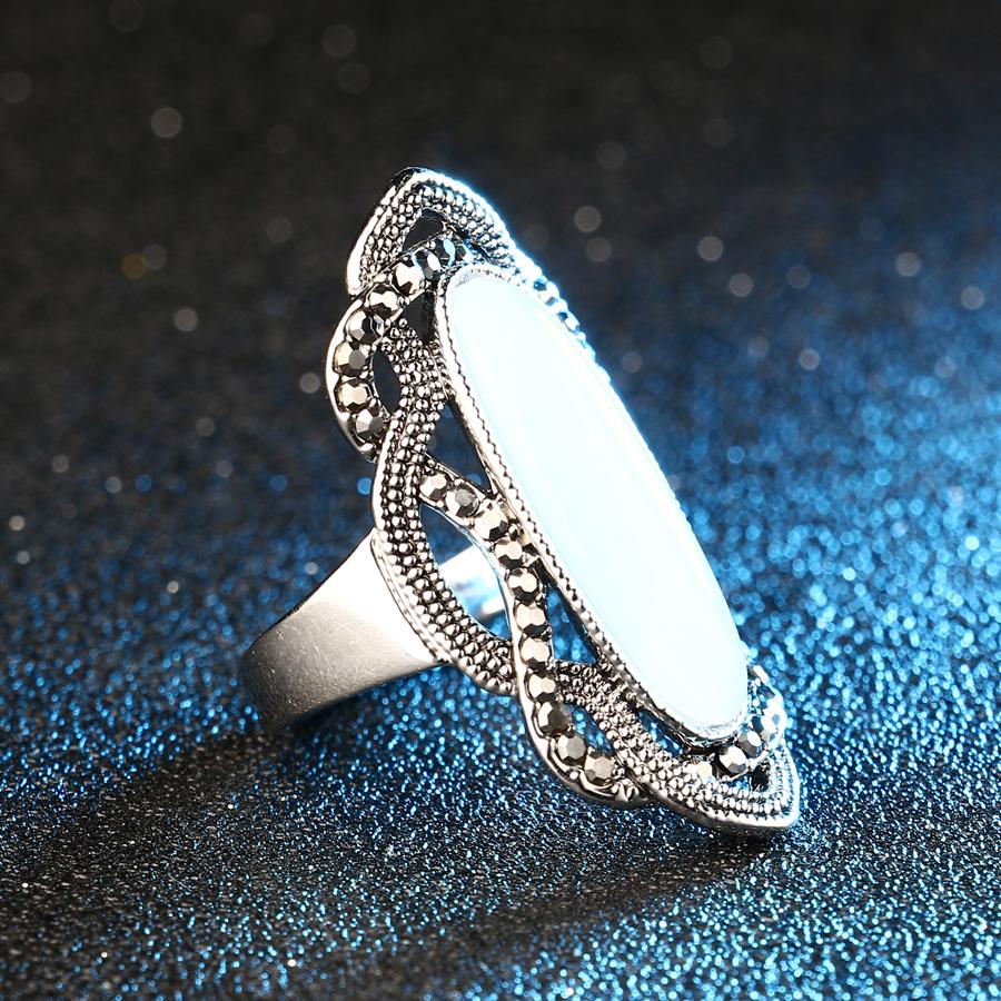 Vintage Style Opal Stone Ring - Floral Fawna